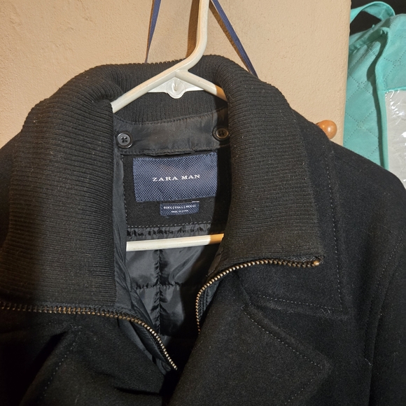 Zara Double-Breasted Charcoal Pea Coat - Picture 4 of 8